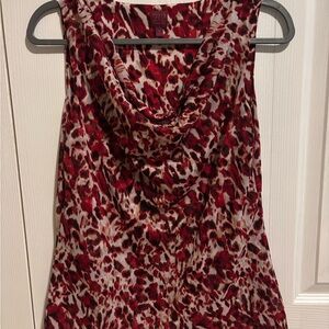 212 Collection Red and White Animal Print Top